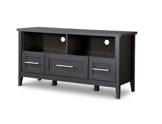 3 Drawers Black TV Stand